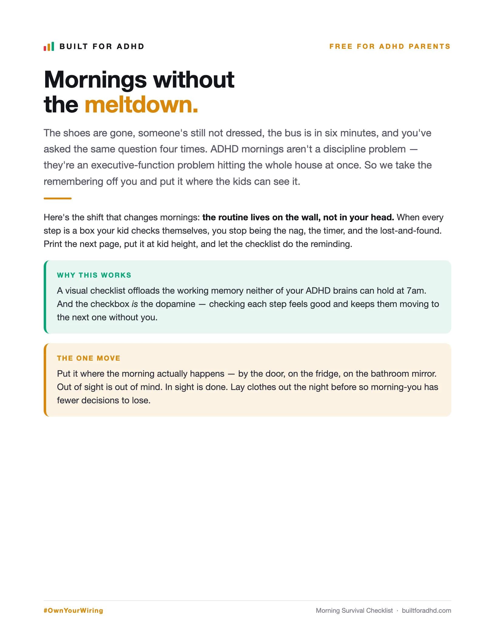 The Morning Survival Checklist cover